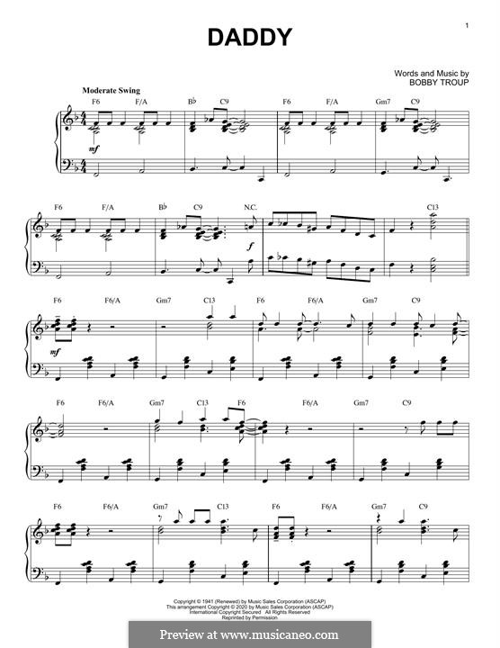 Daddy: For piano (jazz version) by Bobby Troup