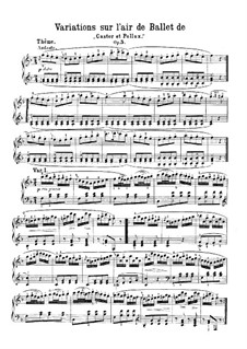 Variations on Theme from 'Castor and Pollux' by Vogler, J.40 Op.5: For piano by Carl Maria von Weber