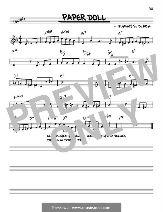 Paper Doll (The Mills Brothers) by J.S. Black sheet music on MusicaNeo