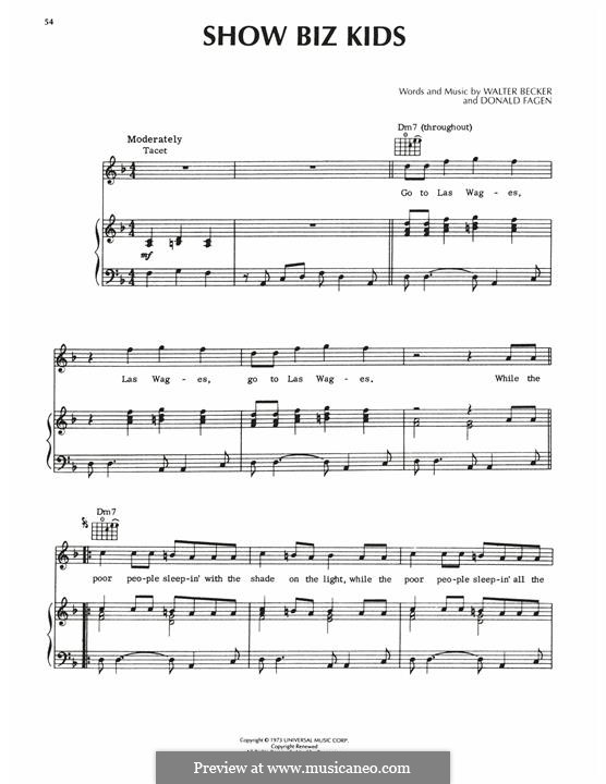 Show Biz Kids (Steely Dan) by D. Fagen - sheet music on MusicaNeo