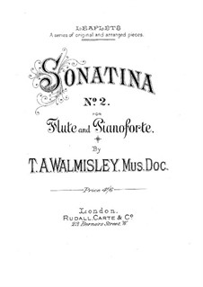 Sonatina for Flute and Piano No.2 in G Major: Score by Thomas Attwood Walmisley