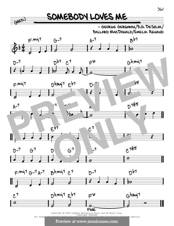 Somebody Loves Me by G. Gershwin - sheet music on MusicaNeo