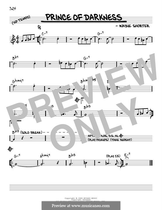 Prince of Darkness: Melody line (reharmonized version) by Wayne Shorter