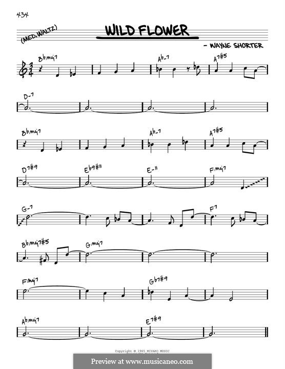 Wild Flower: Melody line (reharmonized version) by Wayne Shorter