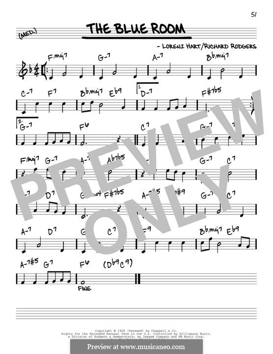 The Blue Room: Melody line (reharmonized version) by Richard Rodgers