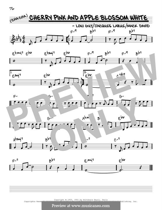 Cherry Pink and Apple Blossom White (Alan Dale): Melody line (reharmonized version) by Marcel Louiguy