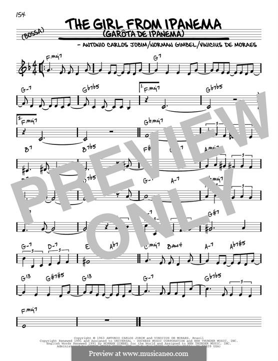 Vocal version: Melody line (reharmonized version) by Antonio Carlos Jobim