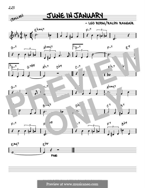 June in January: Melody line (reharmonized version) by Leo Robin, Ralph Rainger