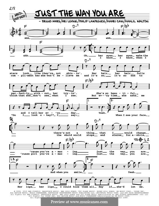 Vocal version: Melody line by Ari Levine, Khalil Walton, Khari Cain, Bruno Mars, Philip Lawrence