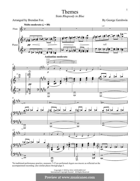 Instrumental version: For flute and piano by George Gershwin