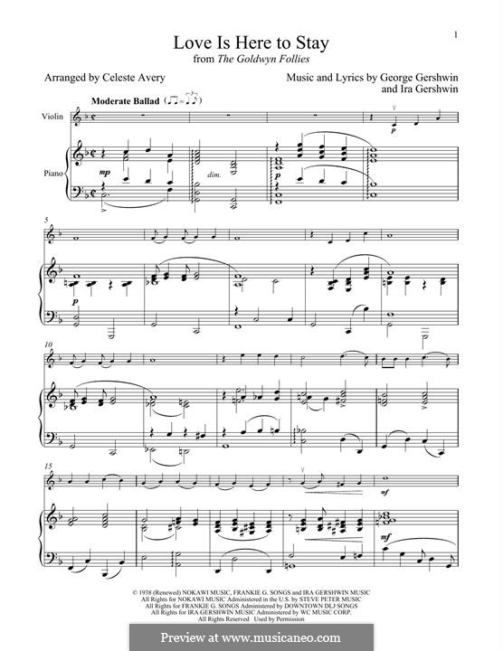 Instrumental version: For violin and piano by George Gershwin