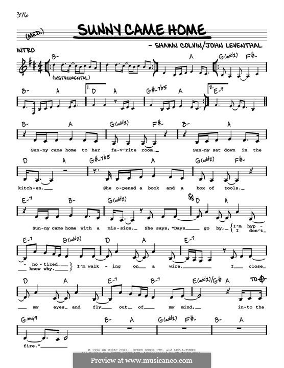 Sunny Came Home by J. Leventhal, S. Colvin sheet music on MusicaNeo