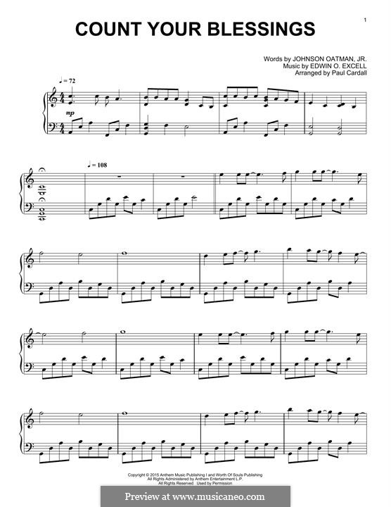 Count Your Blessings: For piano by Edwin Othello Excell