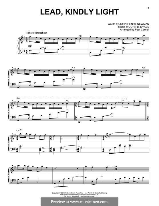 Lead, Kindly Light: For piano by John Bacchus Dykes
