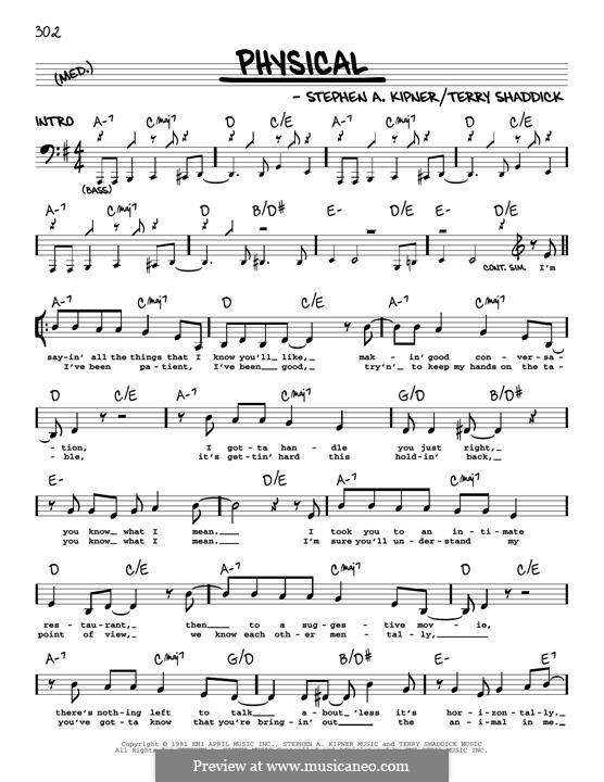 Physical (Olivia Newton-John): Melody line by Stephen Alan Kipner, Terry Shaddick