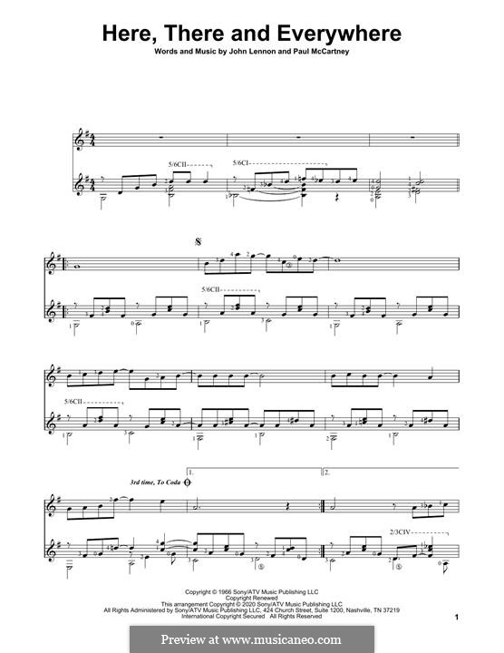 Here, There and Everywhere (The Beatles): For guitar with tab by John Lennon, Paul McCartney