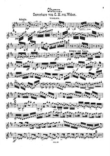 Overture: For harmonium, violin and piano – violin part by Carl Maria von Weber