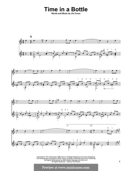Time in a Bottle: For guitar by Jim Croce