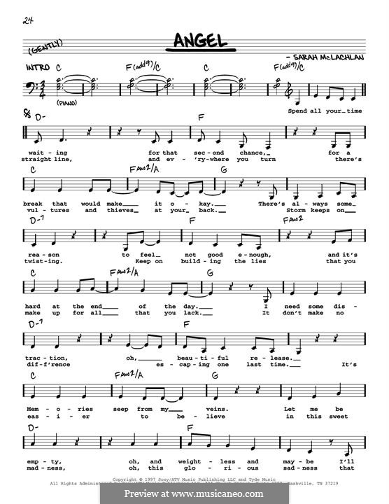 Angel: Melody line by Sarah McLachlan
