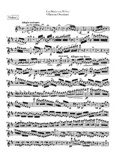 Overture: Violins parts by Carl Maria von Weber