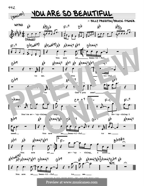 You Are So Beautiful (Joe Cocker): Melody line by Billy Preston, Bruce Fisher