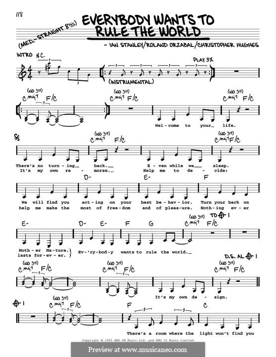 Pale Shelter (Tears for Fears) by R. Orzabal - sheet music on