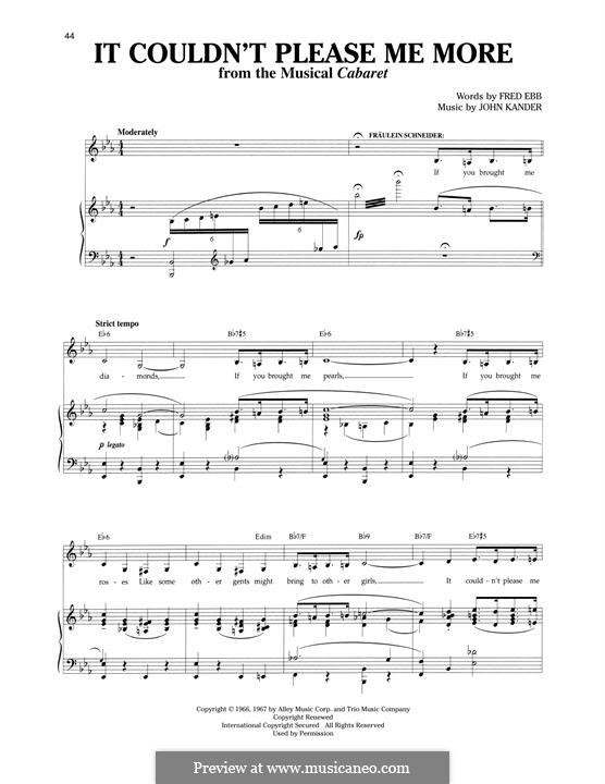 It Couldn't Please Me More (from Cabaret): It Couldn't Please Me More (from Cabaret) by John Kander