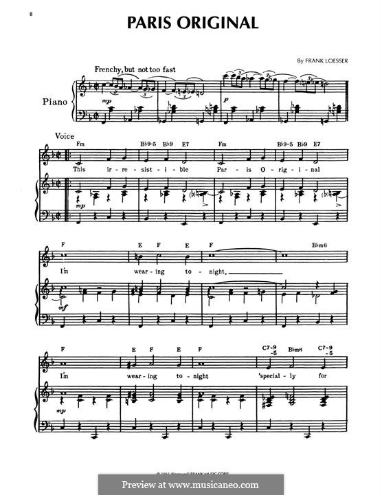 Paris Original (from How To Succeed In Business Without Really Trying): Paris Original (from How To Succeed In Business Without Really Trying) by Frank Loesser