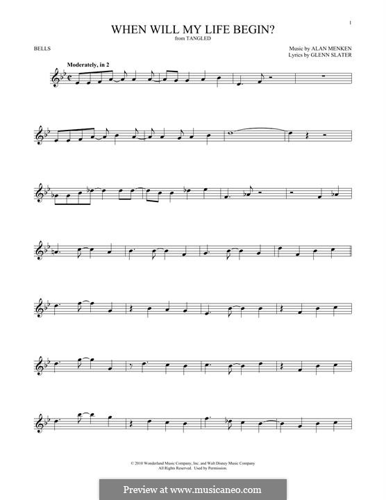 When Will My Life Begin? (from Disney's Tangled): For glockenspiel by Alan Menken