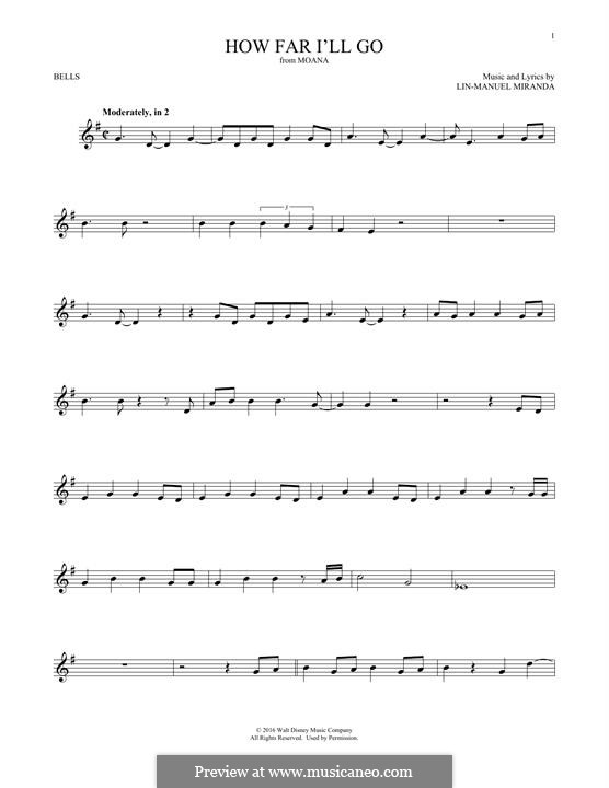 Vocal-instrumental version: For glockenspiel by Lin-Manuel Miranda
