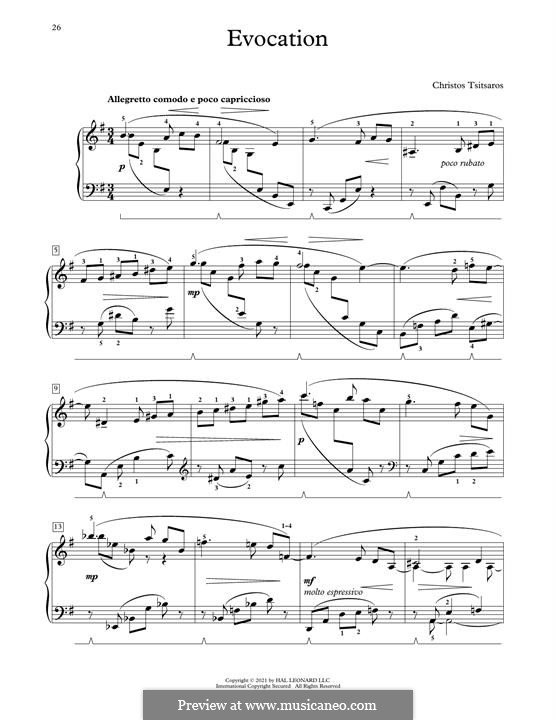 Evocation by C. Tsitsaros - sheet music on MusicaNeo