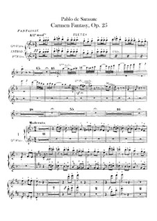 Fantasia on Themes from 'Carmen' by Bizet, Op.25: Flutes part by Pablo de Sarasate
