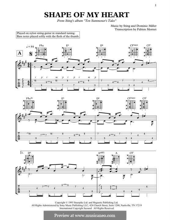 Shape of My Heart: For guitar by Sting, Dominic Miller