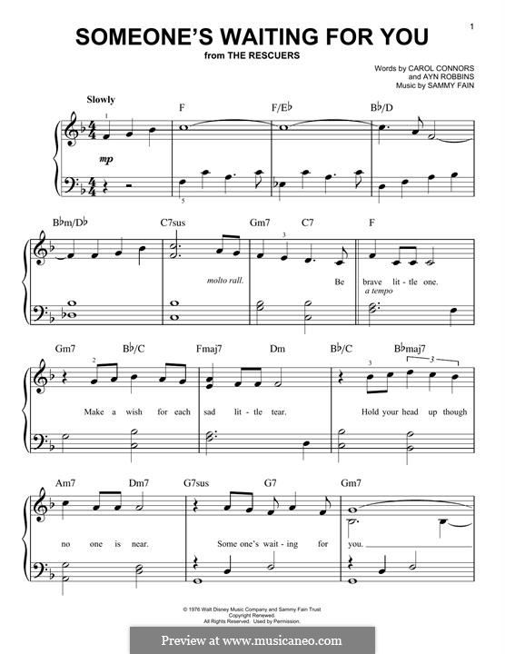 Someone's Waiting for You (from Disney's The Rescuers) by S. Fain on ...