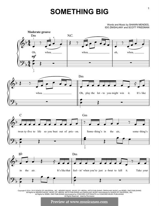 Something Big: For piano by Scott Harris, Ido Zmishlany, Shawn Mendes