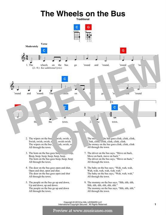 The Wheels on the Bus: For ukulele by folklore