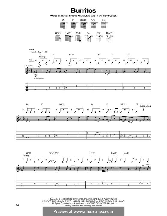 Burritos (Sublime) by B. Nowell sheet music on MusicaNeo