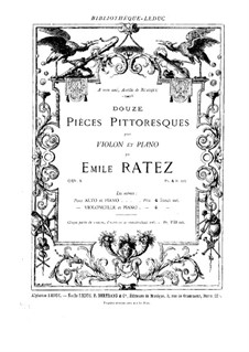 Douze pièces pittoresques, Op.8: Score by Emile Pierre Ratez