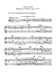 Daphnis et Chloé. Suite No.1, M.57a: Flutes parts (Alternate parts to substitute for choir) by Maurice Ravel