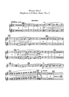 Daphnis et Chloé. Suite No.1, M.57a: Oboes and cor anglais parts (Alternate parts to substitute for choir) by Maurice Ravel