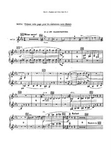 Daphnis et Chloé. Suite No.1, M.57a: Clarinets parts (Alternate parts to substitute for choir) by Maurice Ravel