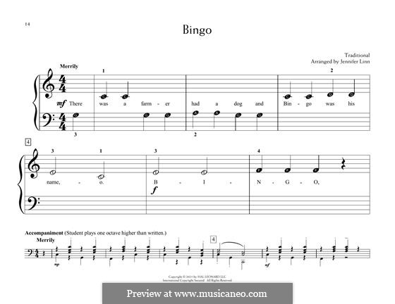 Bingo: For piano by folklore