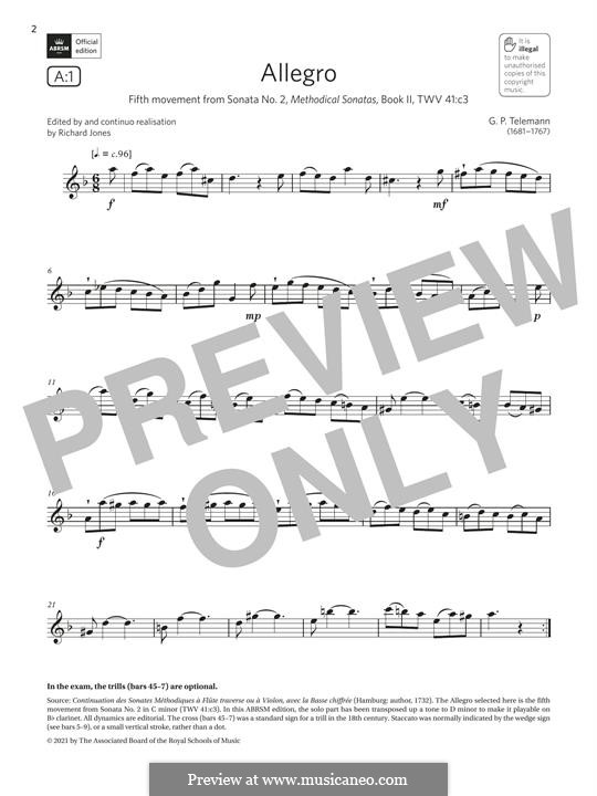 Allegro (from Sonata No.2): Allegro (from Sonata No.2) by Georg Philipp Telemann