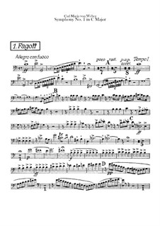 Symphony No.1 in C Major, J.50 Op.19: Bassoons parts by Carl Maria von Weber