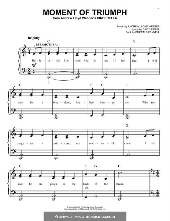 Moment Of Triumph (from Cinderella): For easy piano by Andrew Lloyd Webber
