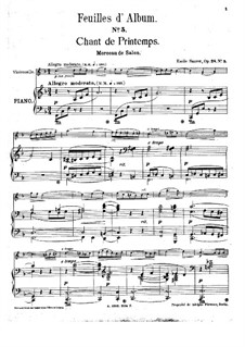 Chant de printemps for Violin and Piano, Op.28 No.5: Chant de printemps for Violin and Piano by Émile Sauret
