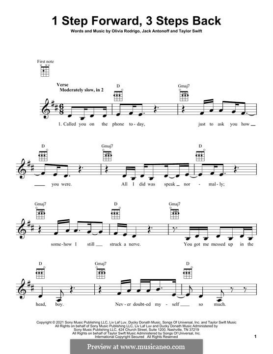 1 step forward, 3 steps back (Olivia Rodrigo): For ukulele by Jack Antonoff