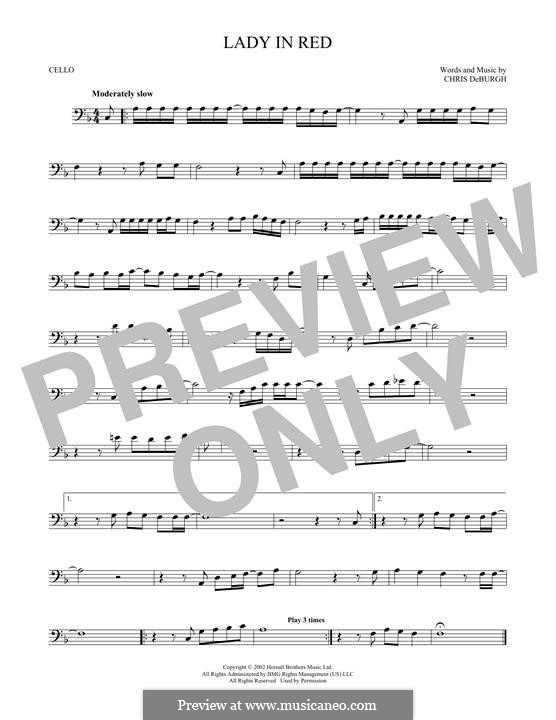 The Lady in Red: For cello by Chris de Burgh
