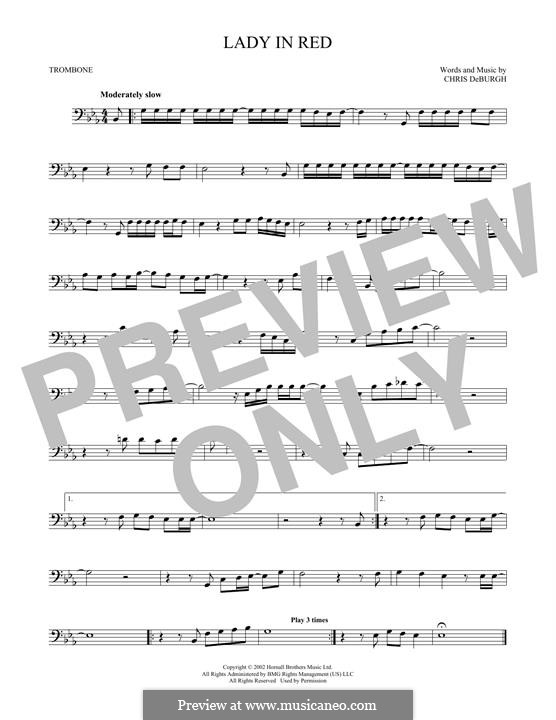 The Lady in Red: For trombone by Chris de Burgh