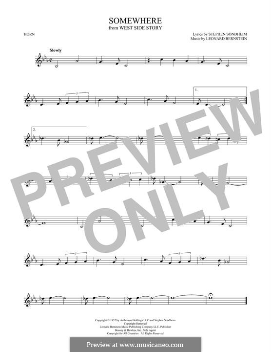 Somewhere (from West Side Story): For horn by Leonard Bernstein